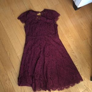 maroon lace dress, size 00